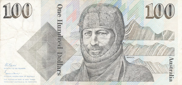 Australia’s $100 Paper Money Note. ROW104.