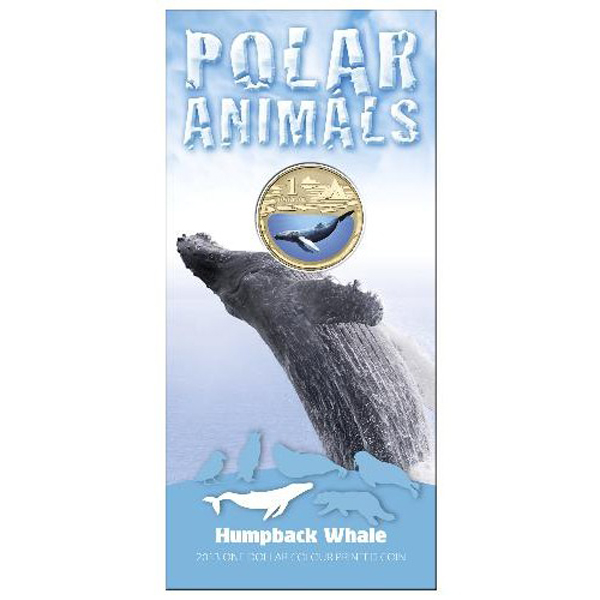 2013 $1 Australian Polar Animal Coloured Coin Series– Humpback Whale - Image 2