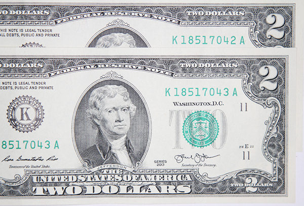 USA Five Consecutive Notes Of $2. ROW145. - Image 2