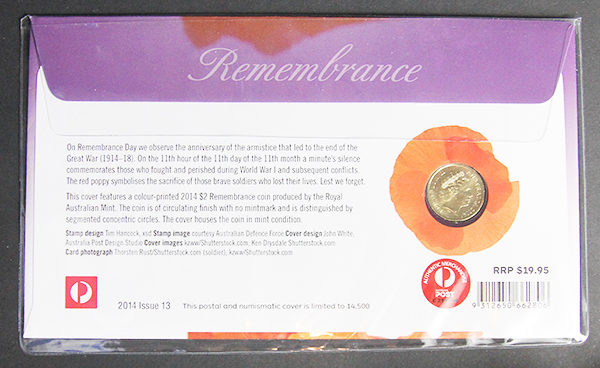 2014 Lest We Forget Coin And Stamp Set. - Image 2