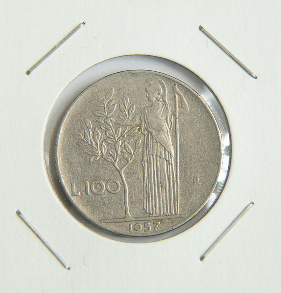 Italy 100 Lire. 1957. AB21.