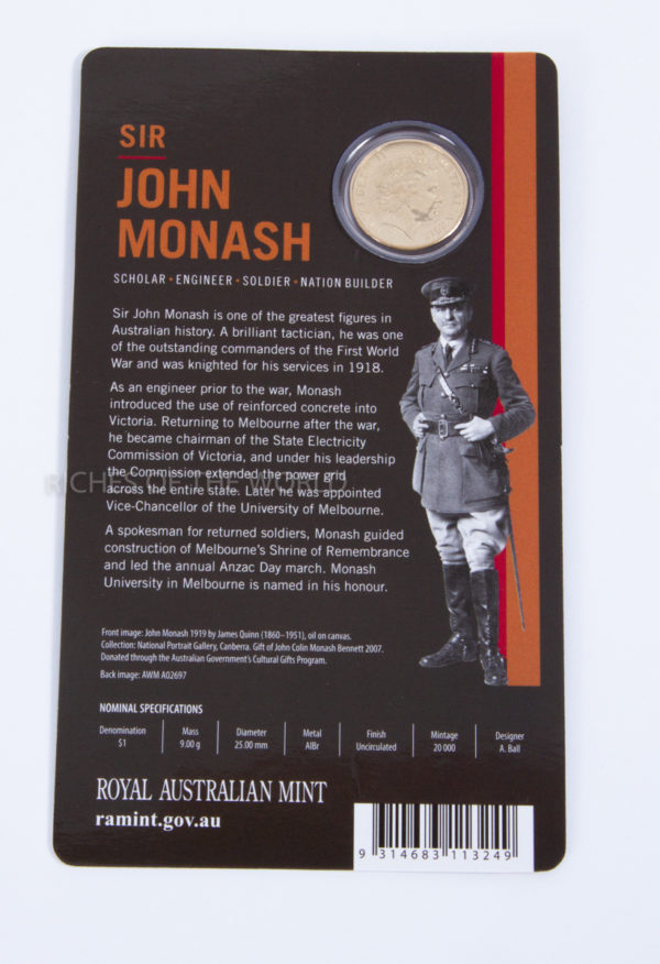 Australia's 2018 $1 Sir John Monash. Uncirculated. ROW 300 - Image 4