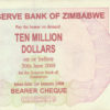 Zimbabwe Ten Million Dollars.