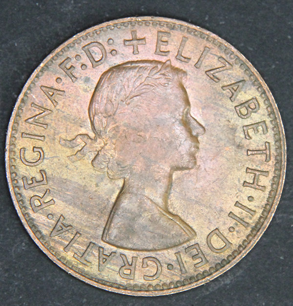 Australia's 1962 One Penny Coin. Observe Queen Elizabeth II. ROW 244. - Image 2