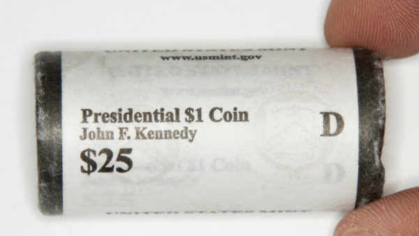 USA Presidential Dollar Coin Roll. John F Kennedy. ROW312