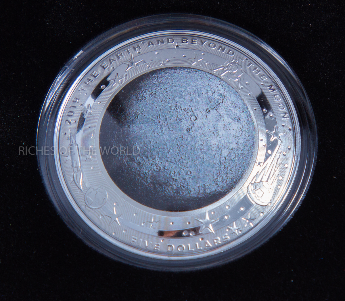 2019 Australia $5 Coloured Fine Silver Coin Featuring Moon - Image 5