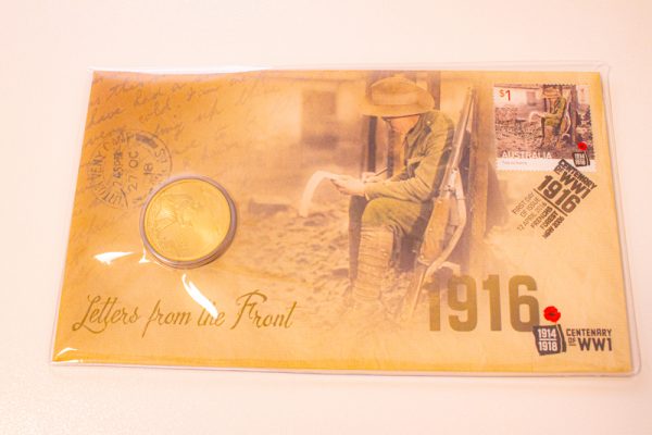 2016 Australia's Letter From The Front coin and stamp set. ROW 322